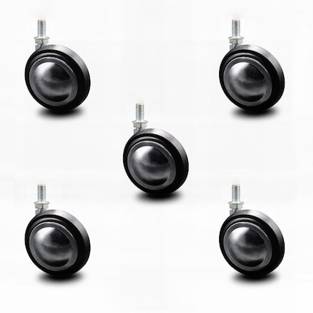 Service Caster 3 Inch Bright Chrome Soft Tread Ball Caster - 3/8 Inch Threaded Stem, 5PK SCC-TS01S30-DCR-BC-381634-5